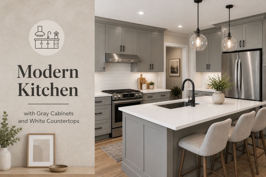 12 Smart Modern Kitchen with Gray Cabinets and White Countertops Trends modern kitchen with gray cabinets and white countertops