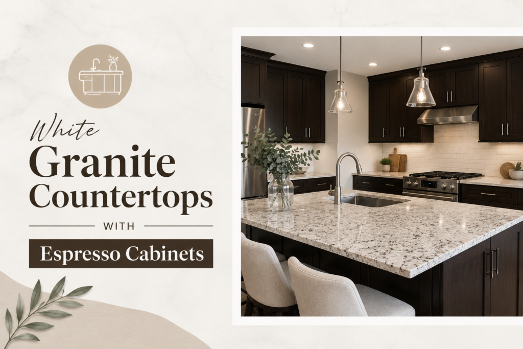 Espresso Kitchen Cabinets: 9 Powerful Design Ideas, Paint Tips & Modern Styling White Granite Countertops with Espresso Cabinets