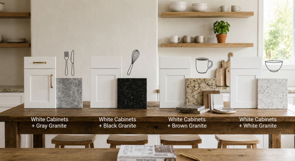 Best Color Combinations for White Kitchen Cabinets with Granite Countertops