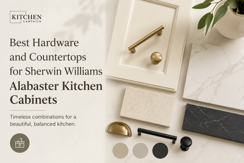 7 Expert Reasons to Choose Sherwin Williams Alabaster Kitchen Cabinets for a Beautiful Timeless Kitchen Best Hardware and Countertops for Sherwin Williams Alabaster Kitchen Cabinets