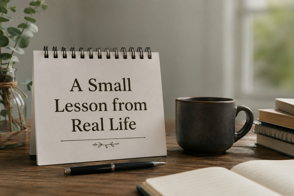 A Small Lesson from Real Life
