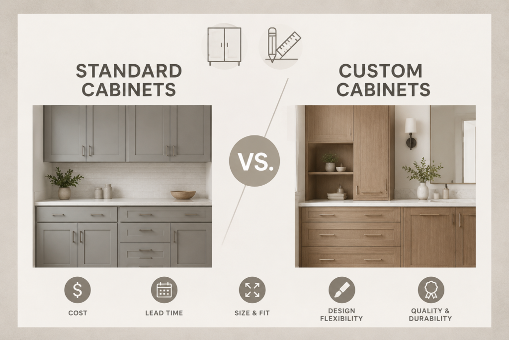 Standard Cabinets vs. Custom Cabinets
