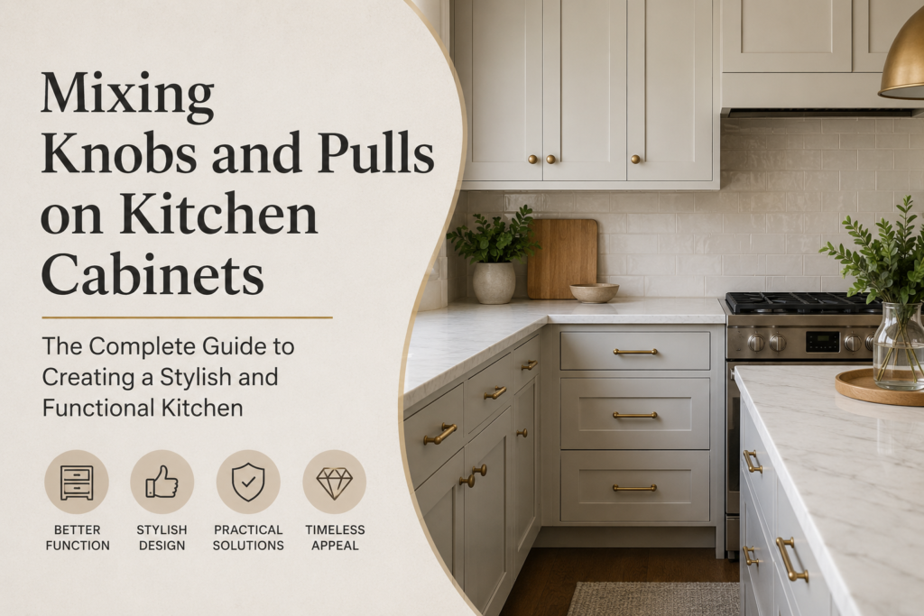 Mixing Knobs and Pulls on Kitchen Cabinets