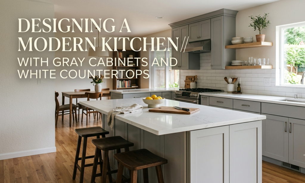 12 Smart Modern Kitchen with Gray Cabinets and White Countertops Trends Designing a Modern Kitchen with Gray Cabinets and White Countertops