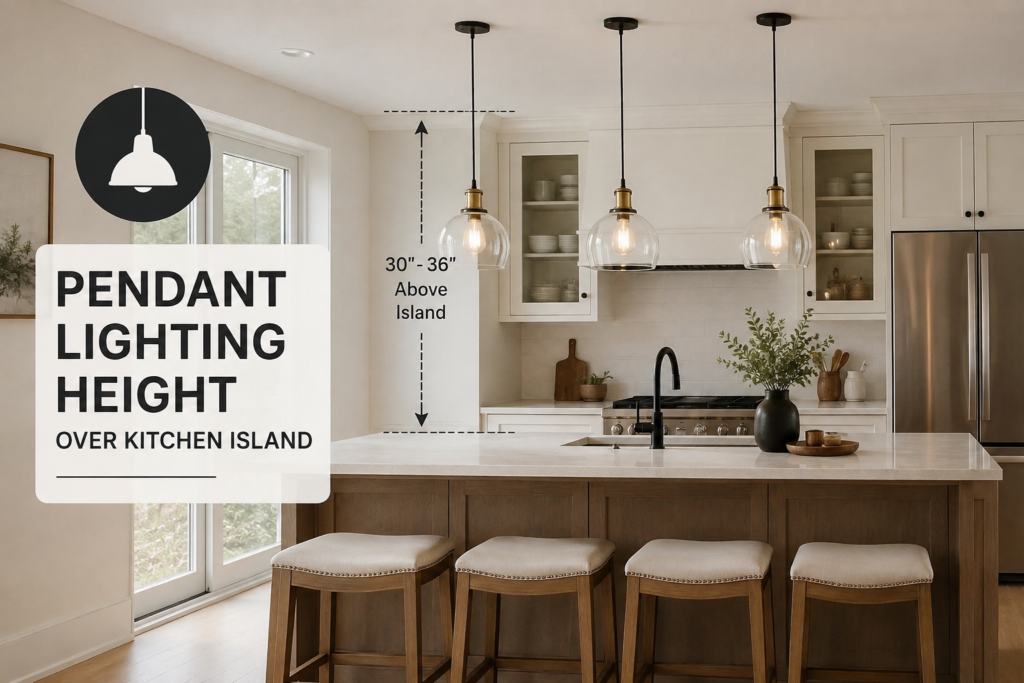 pendant lighting height over kitchen island​