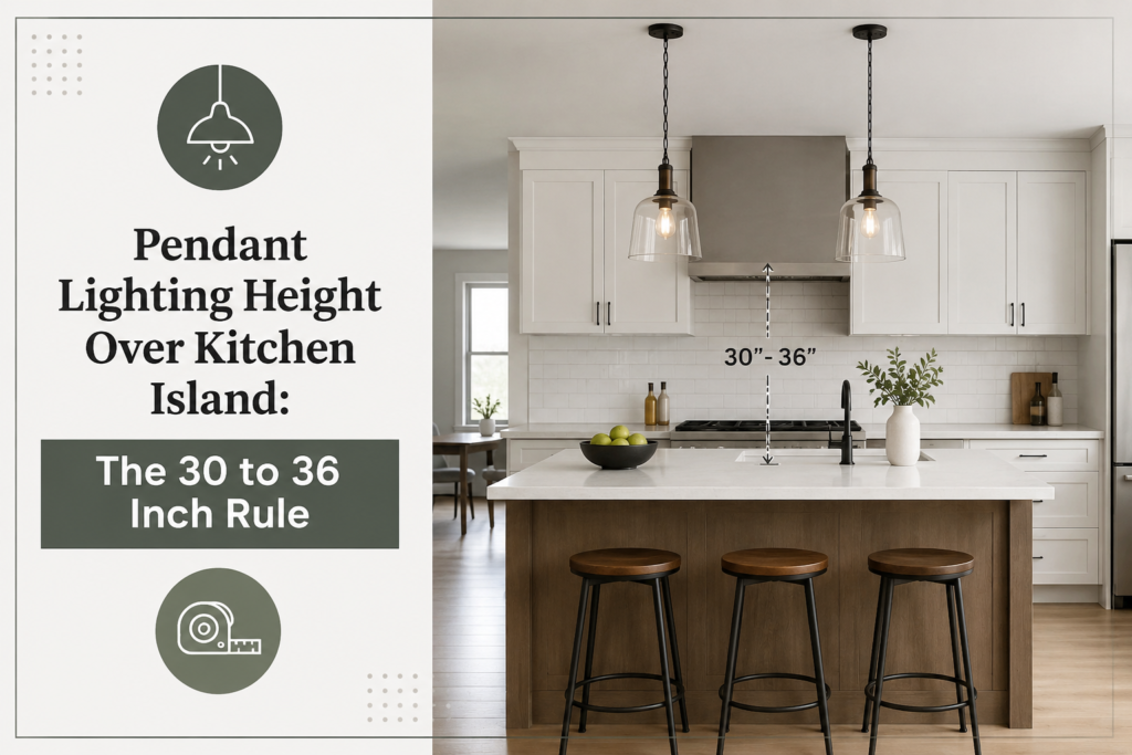 Pendant Lighting Height Over Kitchen Island: The 30 to 36 Inch Rule