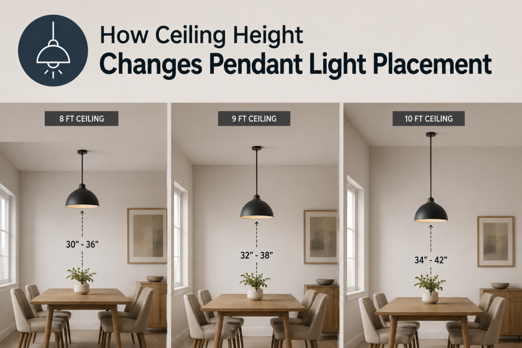 How Ceiling Height Changes Pendant Light Placement