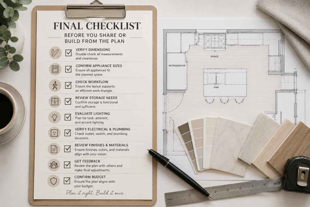 Final checklist before you share or build from the plan