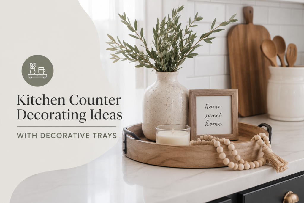 Kitchen Counter Decorating Ideas With Decorative Trays