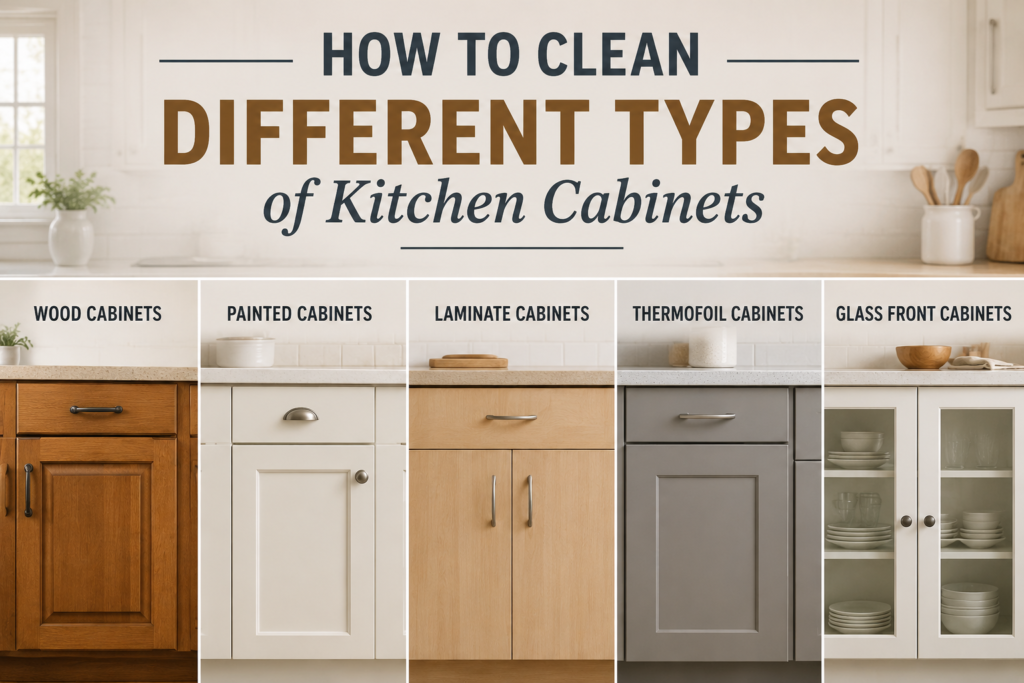 How to Clean Different Types of Kitchen Cabinets