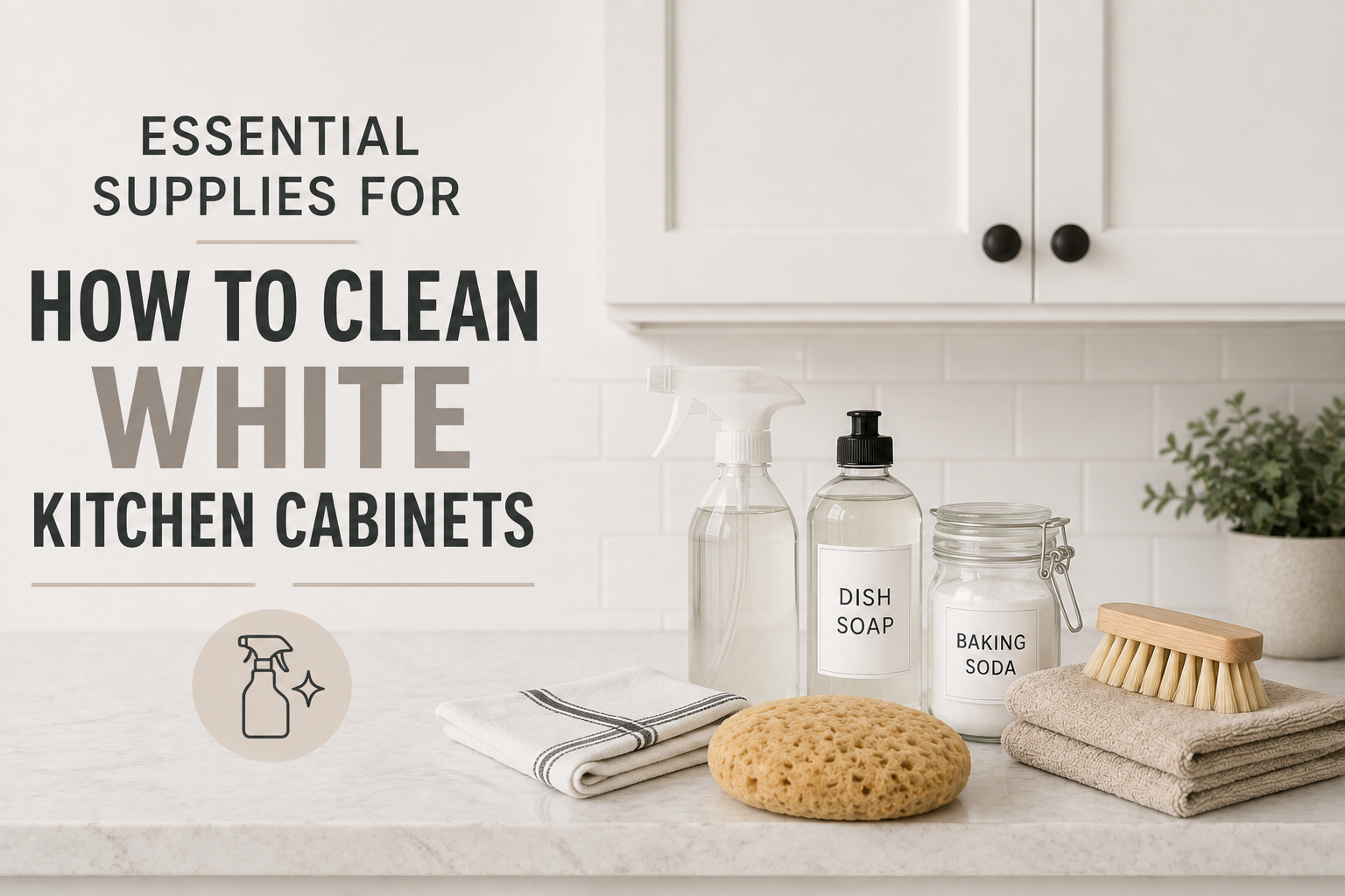 Essential Supplies for How to Clean White Kitchen Cabinets