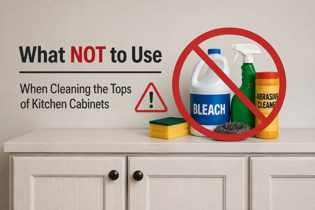 What NOT to Use When Cleaning the Tops of Kitchen Cabinets