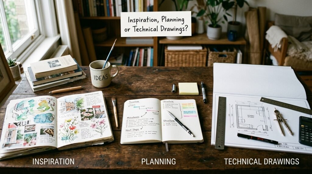 Decide Whether You Need Inspiration, Planning or Technical Drawings