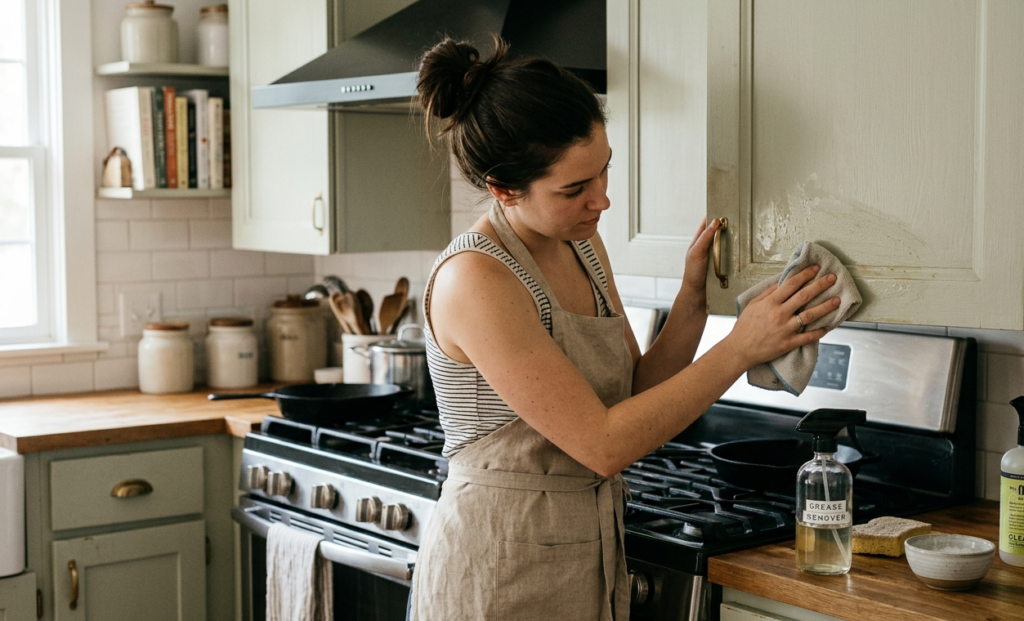 How to Remove Grease from Painted Kitchen Cabinets