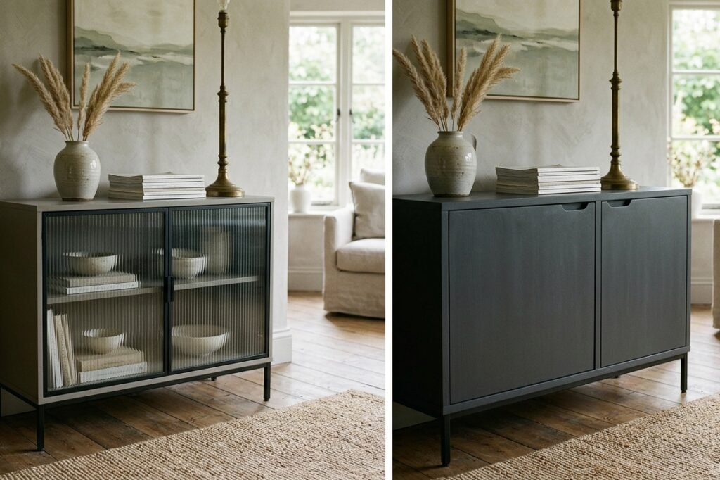 Glass Door Sideboard: Glass vs. Solid Cabinet Doors