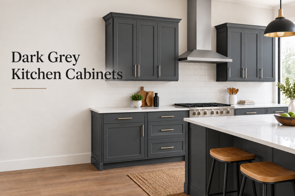 dark grey kitchen cabinets