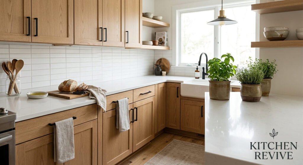 how to make oak kitchen cabinets look modern