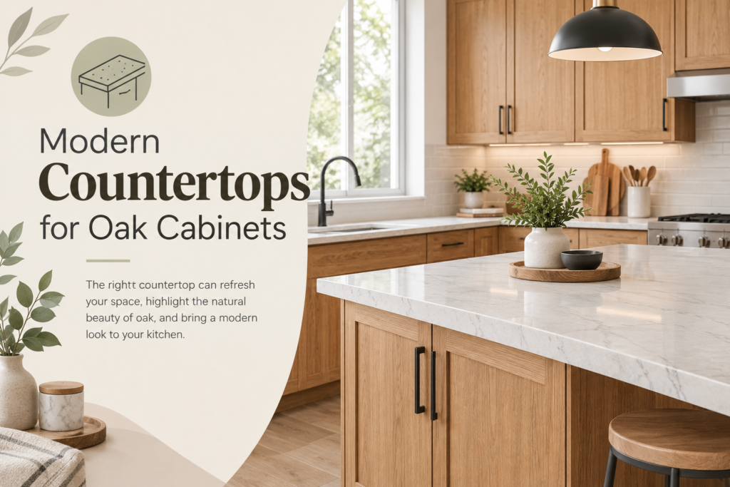 Modern Countertops for Oak Cabinets