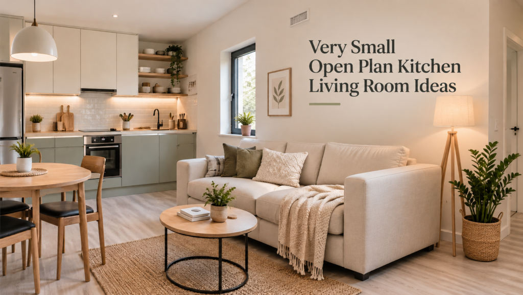 very small open plan kitchen living room ideas